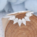 VVS moissanite Moissanite Stackable Curved Wedding Matching Band