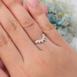 Moissanite Stackable Curved Wedding Matching Band