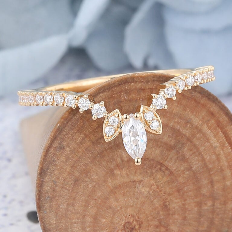 Dainty Wedding Bands marquise engagement ring