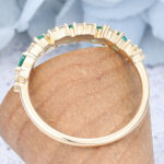Pear Cut Emerald Wedding Band Unique Stacking Ring
