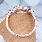 Vintage Round Cut Ruby Cluster Wedding Band Nature-inspired Art Deco Band