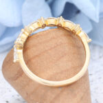 Marquise & Round Cut Moissanite Wedding Band Floral-Inspired Stacking Ring