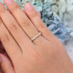 Marquise & Round Cut Moissanite Wedding Band Floral-Inspired Stacking Ring