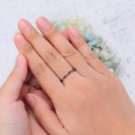 Marquise & Round Cut Sapphire Wedding Band Full Eternity Stacking Ring