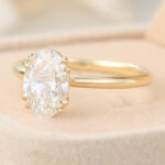 Oval Cut Lab Grown Diamond Solitaire Engagement Ring Double Claw Bridal Ring