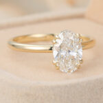 Oval Cut Lab Grown Diamond Solitaire Engagement Ring Double Claw Bridal Ring