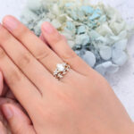 Carat Size Pear Shaped Moissanite Bridal Ring Set Nature-Inspired Engagement Ring