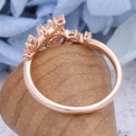 Round Cut Moissanite Bypass Engagement Ring Nature-inspired Bridal Ring