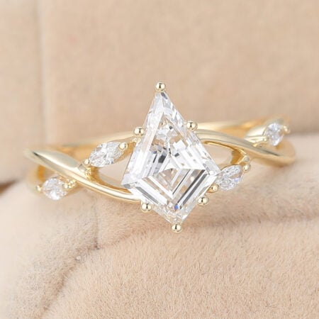 what knee do you propose on Kite Shaped Lab Grown Diamond Marquise Accented Engagement Ring Artistic Band Bridal Ring
