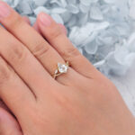Kite Shaped Lab Grown Diamond Marquise Accented Engagement Ring Artistic Band Bridal Ring