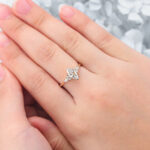 Marquise Cut Lab Grown Diamond Cluster Engagement Ring Claw Prong Bridal Ring