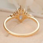 Marquise Cut Lab Grown Diamond Cluster Engagement Ring Claw Prong Bridal Ring