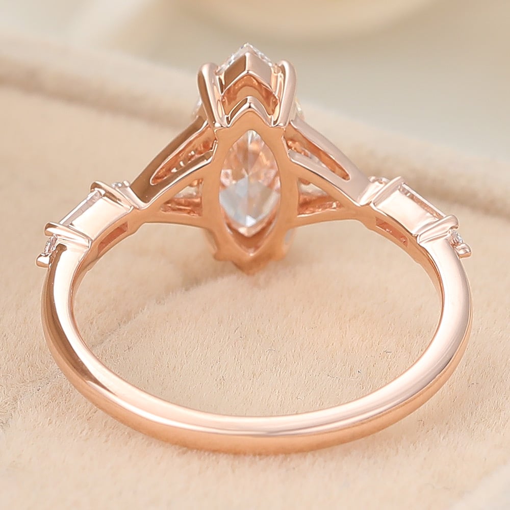 Does Gold Scratch Marquise Cut Lab Grown Diamond Engagement Ring Unique Bridal Ring
