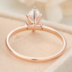 Marquise Cut Lab Grown Diamond Three Stone Engagement Ring Claw Prong Bridal Ring