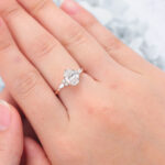 Oval Cut Lab Grown Diamond Cluster Engagement Ring 3/4Twisted Bridal Ring