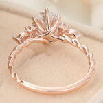 Oval Cut Lab Grown Diamond Cluster Engagement Ring 3/4Twisted Bridal Ring