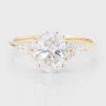 Oval Cut Lab Grown Diamond Cluster Engagement Ring Elegant Bridal Ring