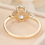 Oval Cut Lab Grown Diamond Cluster Engagement Ring Elegant Bridal Ring