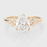 Oval Cut Lab Grown Diamond Crisscross Design Engagement Ring Unique Bridal Ring
