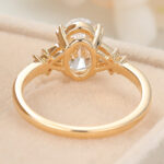 Oval Cut Lab Grown Diamond Crisscross Design Engagement Ring Unique Bridal Ring