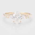 Oval Cut Lab Grown Diamond Engagement Ring Unique Bridal Ring