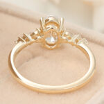 Oval Cut Lab Grown Diamond Engagement Ring Unique Bridal Ring