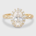 Oval Cut Lab Grown Diamond Halo Engagement Ring Timeless Bridal Ring