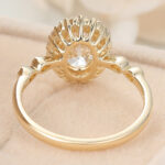 Oval Cut Lab Grown Diamond Halo Engagement Ring Timeless Bridal Ring