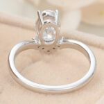 Oval Cut Lab Grown Diamond Unique Engagement Ring V Contour Bridal Ring