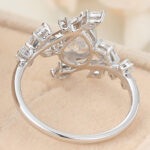 Pear Cut Lab Grown Diamond Bypass Engagement Ring Nature-Inspired Bridal Ring