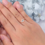 Pear Cut Lab Grown Diamond Cluster Engagement Ring Classic Bridal Ring
