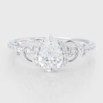 Pear Cut Lab Grown Diamond Engagement Ring Infinity Bridal Ring