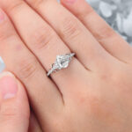 Pear Cut Lab Grown Diamond Engagement Ring Infinity Bridal Ring