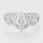 Pear Cut Lab Grown Diamond Vintage-Inspired Bridal Ring Set Infinity Engagement Ring