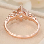 Princess Cut Lab Grown Diamond Infinity Engagement Ring Beaded Bridal Ring