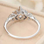Princess Cut Lab Grown Diamond Pave Engagement Ring Infinity Bridal Ring
