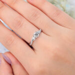 Round Cut Lab Grown Diamond Claw Prong Engagement Ring Rope Band Bridal Ring