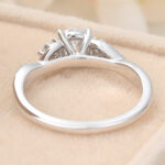 Round Cut Lab Grown Diamond Claw Prong Engagement Ring Rope Band Bridal Ring