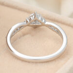 Round Cut Lab Grown Diamond Engagement Ring Crossover Shank Bridal Ring