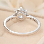 Round Cut Lab Grown Diamond Engagement Ring Graduated Pavé Bridal Ring