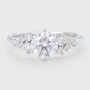 Round Cut Lab Grown Diamond Engagement Ring Sophisticated Charm Bridal Ring