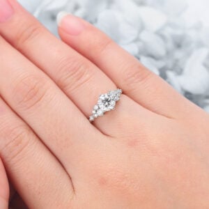 Round Cut Lab Grown Diamond Engagement Ring Sophisticated Charm Bridal Ring