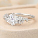 Round Cut Lab Grown Diamond Engagement Ring Sophisticated Charm Bridal Ring