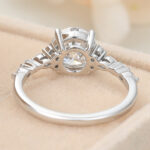 Round Cut Lab Grown Diamond Engagement Ring Unique Bridal Ring