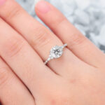 Round Cut Lab Grown Diamond Engagement Ring Unique Bridal Ring