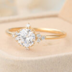 Round Cut Lab Grown Diamond Engagement Ring Vintage-Inspired Bridal Ring