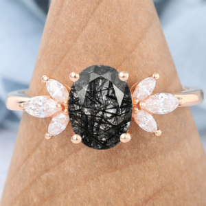 Black Rutile Quartz Black Wedding Rings Meaning