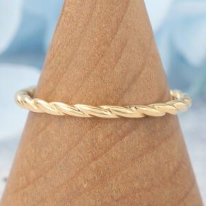 Solid Wedding Band with 3/4 Twisted Design