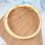 Does Gold Tarnish Twisted Filigree Curved Wedding Band with Moissanite Accent