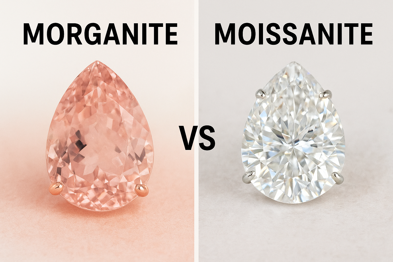 Morganite vs Moissanite